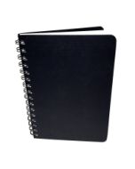 Muistikirja kovakantinen kierresidottu a5/80 viivoitettu musta