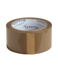 Lyreco budget pakkausteippi pp 50mm x 66m ruskea