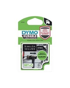 Dymo® nauha durable d1 12mm x 3m kestotarra valkoinen/musta