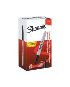 Sharpie fine huopakynä musta pyöreä 1mm kärki säästöpakkaus 20+4 kynää