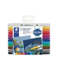 Pk12 staedtler 3190 tekstiilitussi duo värilajitelma