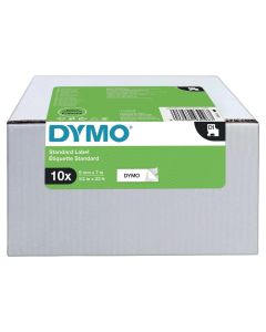 Dymo nauha D1 9mm x 7m musta/valkoinen, 1 kpl=10 nauhaa