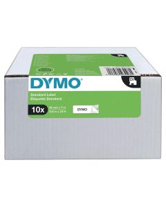Dymo nauha D1 19mm x 7m musta/valkoinen, 1 kpl=10 nauhaa