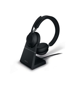 Jabra evolve2 65 ms langattomat kuulokkeet usb-a latausalustalla