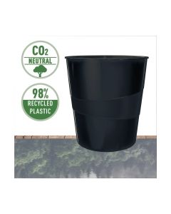 Leitz paperikori recycle 15l co2 hiilineutraali musta