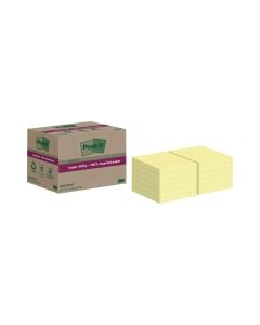 Post-it® super sticky viestilappu eko 76 x 76 mm keltainen