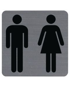 Itsekiinnittyvä alumiiniefektinen kyltti Naisten/Miesten WC 7