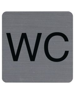 Itsekiinnittyvä alumiiniefektinen kyltti WC 7