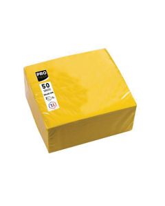 Pronappe lautasliina 20x20 keltainen, 1 kpl=50 liinaa
