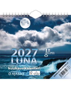 Luna – Seinäkalenteri – Ripustinreikä sekä pöytätuki
