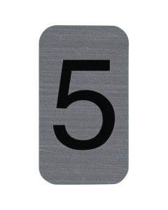 Itsekiinnittyvä alumiiniefektinen kyltti Numero 5 - 2