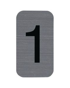 Itsekiinnittyvä alumiiniefektinen kyltti Numero 1 - 2