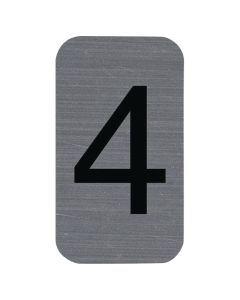 Itsekiinnittyvä alumiiniefektinen kyltti Numero 4 - 2