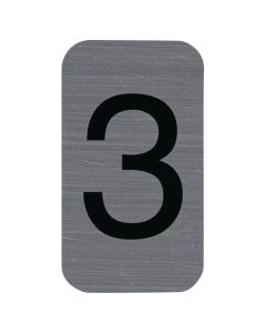 Itsekiinnittyvä alumiiniefektinen kyltti Numero 3 - 2