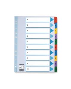 Esselte mylar hakemisto 1-10 a4 muovikieli