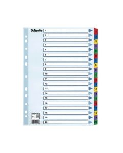 Esselte mylar hakemisto 1-20 a4 muovikieli