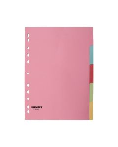 Lyreco budget välilehti 5-osainen a4 160g kartonki pastelli