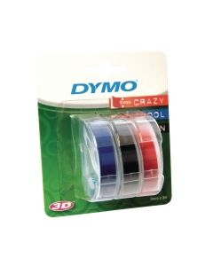 Dymo® nauha 9mm x 3m kohokirjoitintarra sininen/punainen/musta