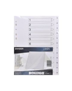 Hakemisto 1-12 a4 kartonki valkoinen