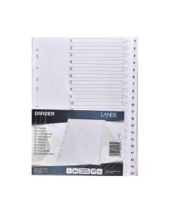 Hakemisto 1-20 a4 kartonki valkoinen