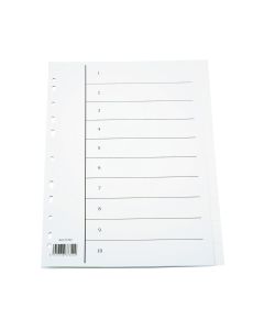 Hakemisto 1-12 ilman painatusta kartonki valkoinen