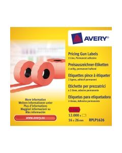 Avery hintaetikettirulla 26 x 16mm pysyvä punainen