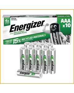 Energizer Power Plus ladattavat AAA paristot HR3, 1 kpl=10 paristoa