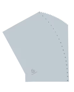 Exacompta hakemisto 1-20 a4 pp valkoinen, A4 numero hakemisto