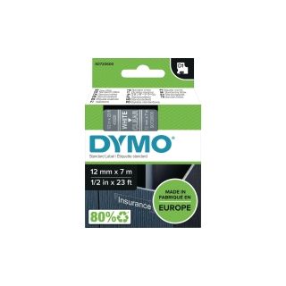 Dymo® nauha d1 12mm x 7m valkoinen/kirkas