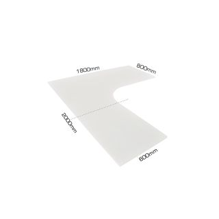 Getupdesk trio pöytälevy 180 x 200cm valkoinen