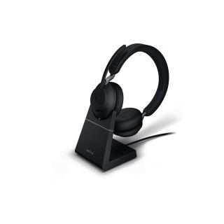 Jabra evolve2 65 ms langattomat kuulokkeet usb-a latausalustalla