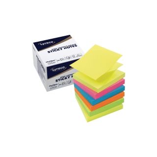 Lyreco premium zigzag viestilaput 75 x 75 mm kesän värit 1 kpl=6 nidettä