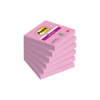 Post-it® super sticky tropical pink viestilappu 76 x 76 mm