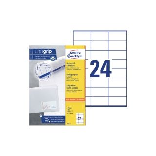 Avery 3475 monitoimitarra 70 x 36mm 24-osainen