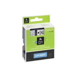 Dymo® nauha d1 24mm x 7m musta/valkoinen