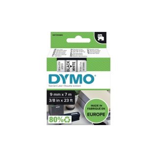 Dymo® nauha d1 9mm x 7m musta/valkoinen