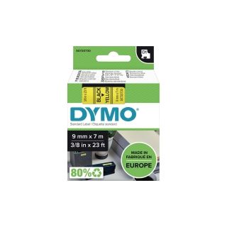 Dymo® nauha d1 9mm x 7m musta/keltainen