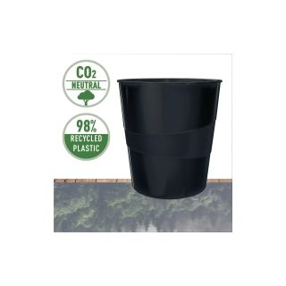 Leitz paperikori recycle 15l co2 hiilineutraali musta