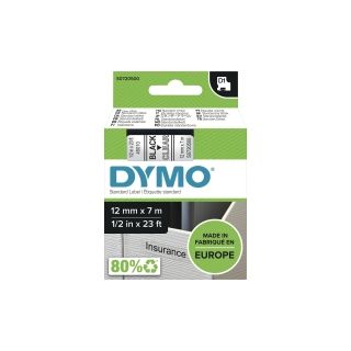Dymo® nauha d1 12mm x 7mm musta/kirkas