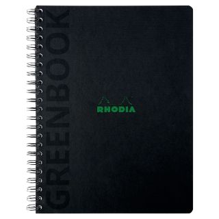 Rhodia greenbook kovakantinen nidottu muistikirja a4+/80 viivoilla + marginaali