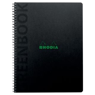Rhodia greenbook pehmeäkantinen a5+/80 viivoitettu + marginaali