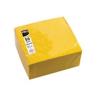 Pronappe lautasliina 20x20 keltainen, 1 kpl=50 liinaa