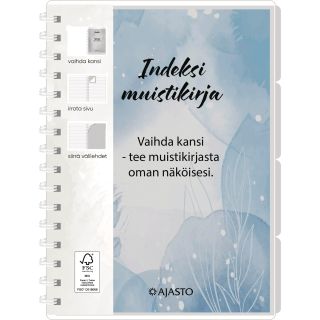 Indeksi muistikirja – Muistikirja – Kannen kuva vaihdettavissa
