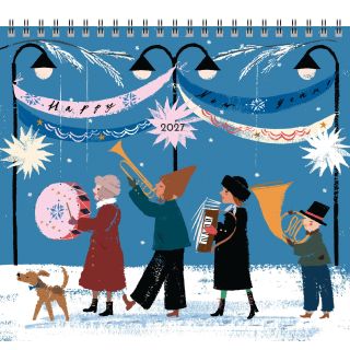 12 Hetkeä – Seinäkalenteri – Kuvitettu vuodenaikateema