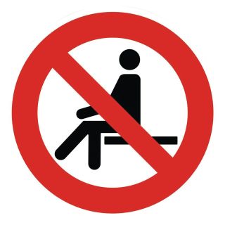 Liukuestepintainen PP-merkki Ei istumista 10 cm