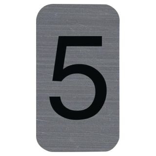 Itsekiinnittyvä alumiiniefektinen kyltti Numero 5 - 2