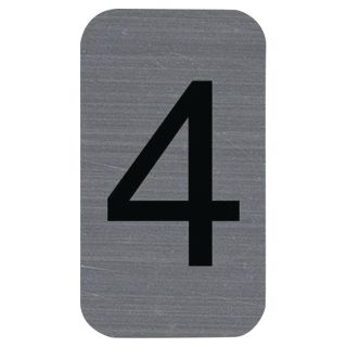 Itsekiinnittyvä alumiiniefektinen kyltti Numero 4 - 2