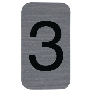 Itsekiinnittyvä alumiiniefektinen kyltti Numero 3 - 2