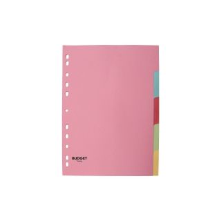 Lyreco budget välilehti 5-osainen a4 160g kartonki pastelli