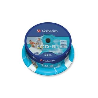 Verbatim cd-r 80min 700mb 52x tulostettava spindle